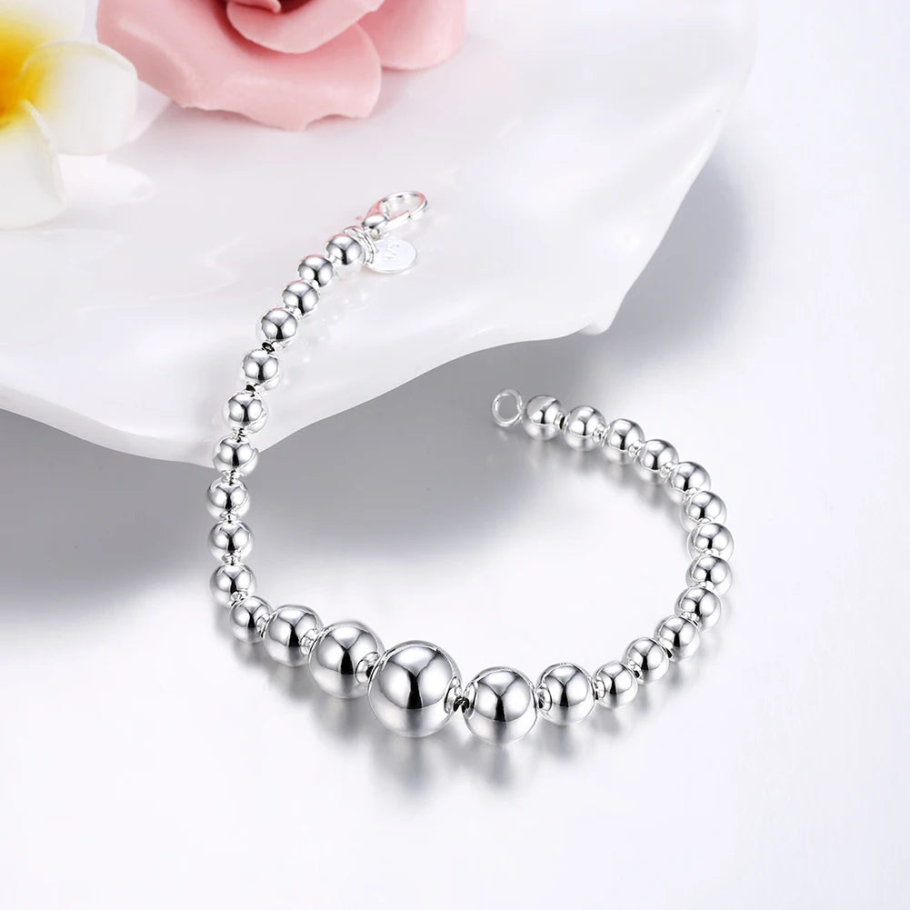 100% 925 stamp silver color Fashion Women's Jewelry full Heart Bracelet 20cm For Gift Girl Lady Free Shipping Hot Sale Gift