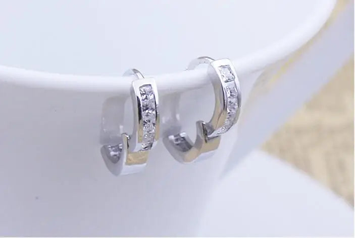 925 silver needle Earrings Square Zirconia Stud Earrings For Men Women earrings boucle d'oreille S-E24