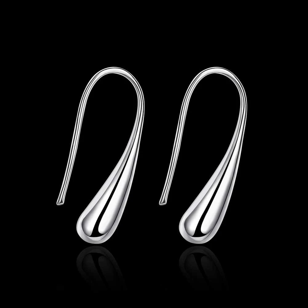 Pure Real 925 stamp silver color Teardrop Earrings For Women Girls Children Kids Jewelry Orecchini Aros Aretes boucle d'oreille