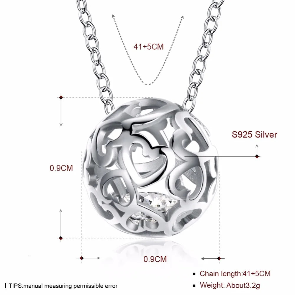 Football Soccer Pendant Necklaces Ball Heart Fine Jewelry Sporty Fashion 925 Sterling Silver Chain Men Bijoux