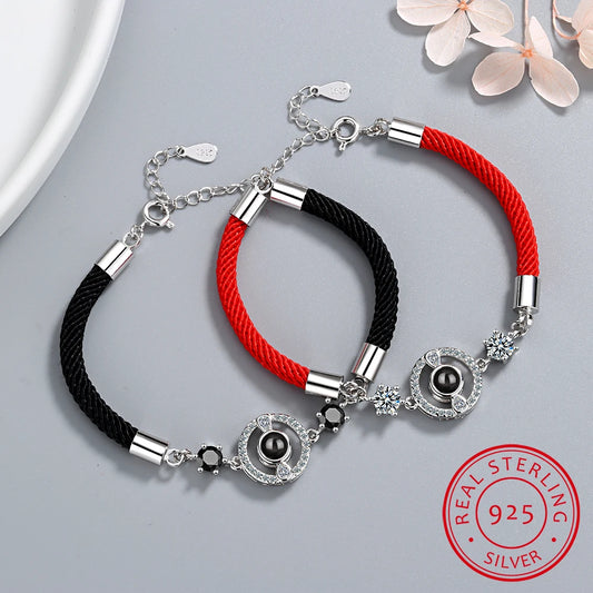 Red String Bracelet Meaning With Zirconia 925 Sterling Silver Rope Bracelet Lucky Red Thread Bracelets For Women Jewelry