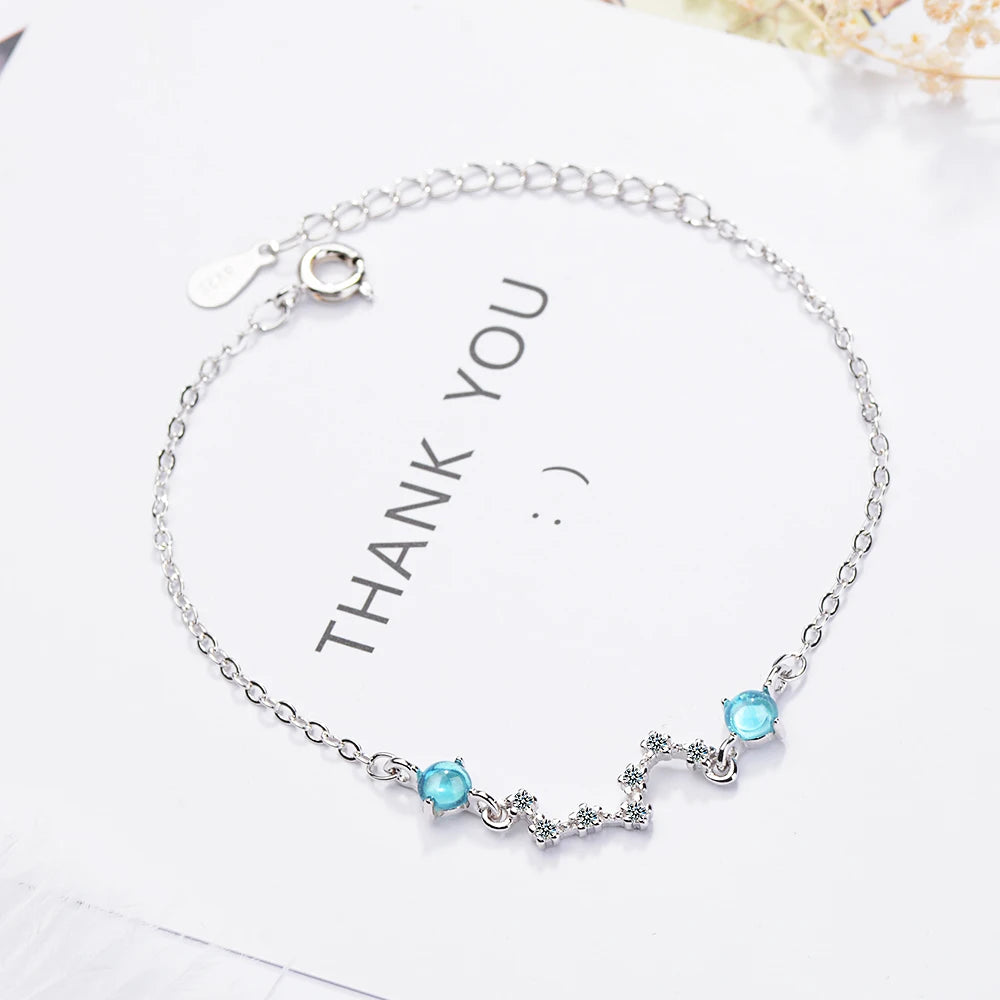 925 Sterling Silver Natural Moonstone Bracelets For Women Jewelry High Quality Big Dipper Necklaces & Pendants Fine Jewelry