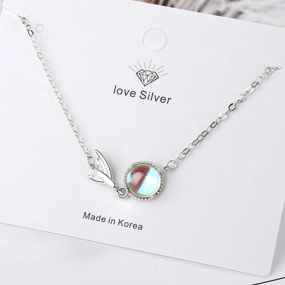 Fashion Brand Real 925 Sterling Silver Mermaid Tail Bracelet For Women Colourful Moonstone Bracelet New Designer Wedding Jewelry