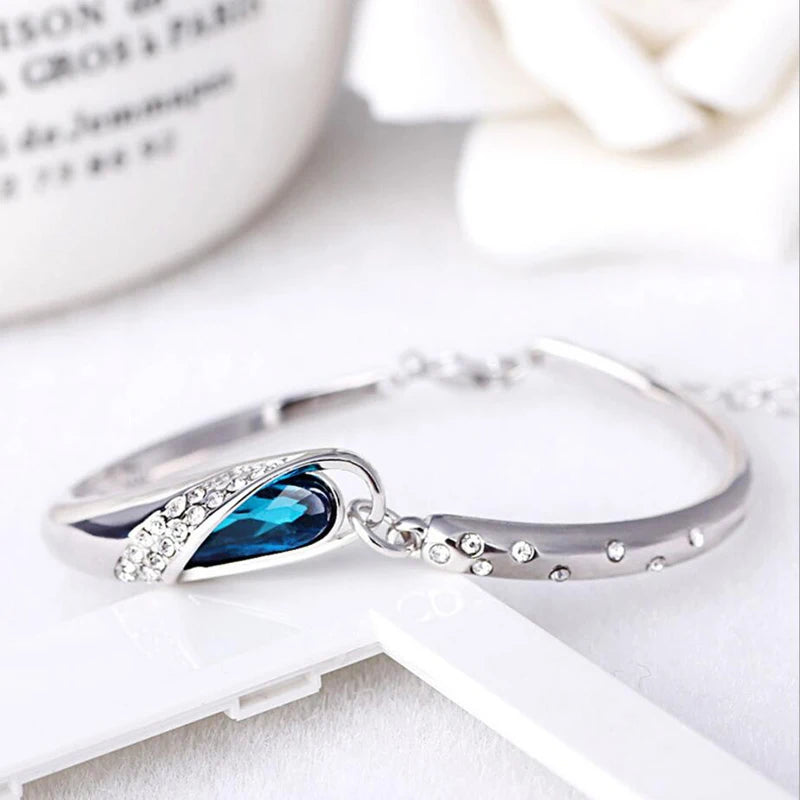 Hot Fashion 925 Sterling Silver Crystal Shoe Bracelet Bangles For Women Silver 925 jewelry pulseira feminina S-B150