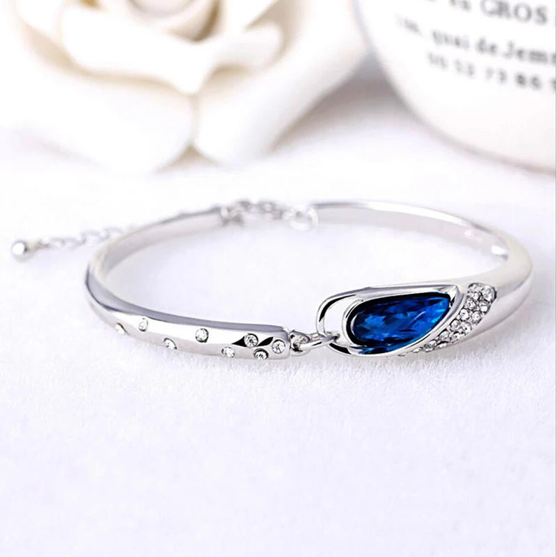 Hot Fashion 925 Sterling Silver Crystal Shoe Bracelet Bangles For Women Silver 925 jewelry pulseira feminina S-B150