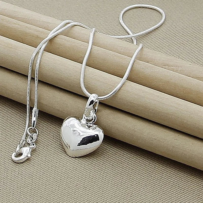 Lekani Wholesale 925 Sterling Silver Necklace Fashion New Jewelry Heart Pendant Necklace For Women Girl Gifts