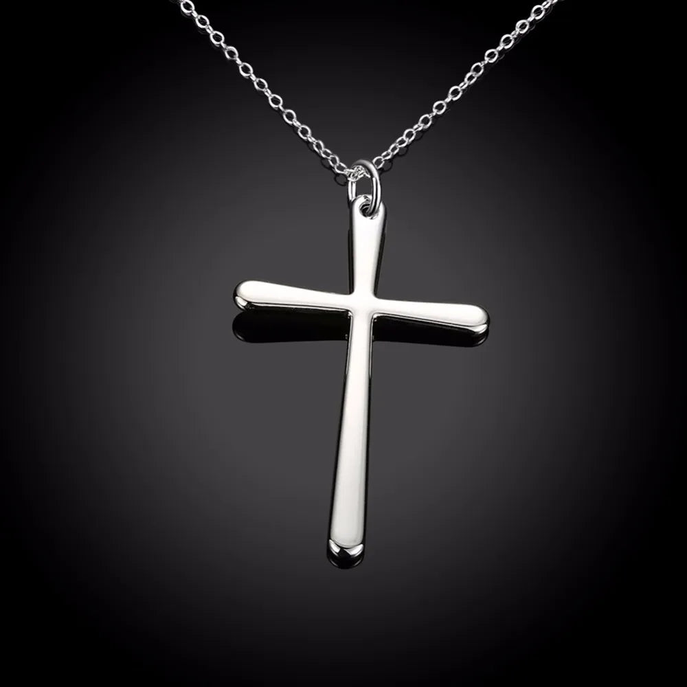 Lekani New Arrival Cool Girl Simple Cross 925 Sterling Silver Fine Jewelry Popular Clavicle Chain Pendant Necklaces N425