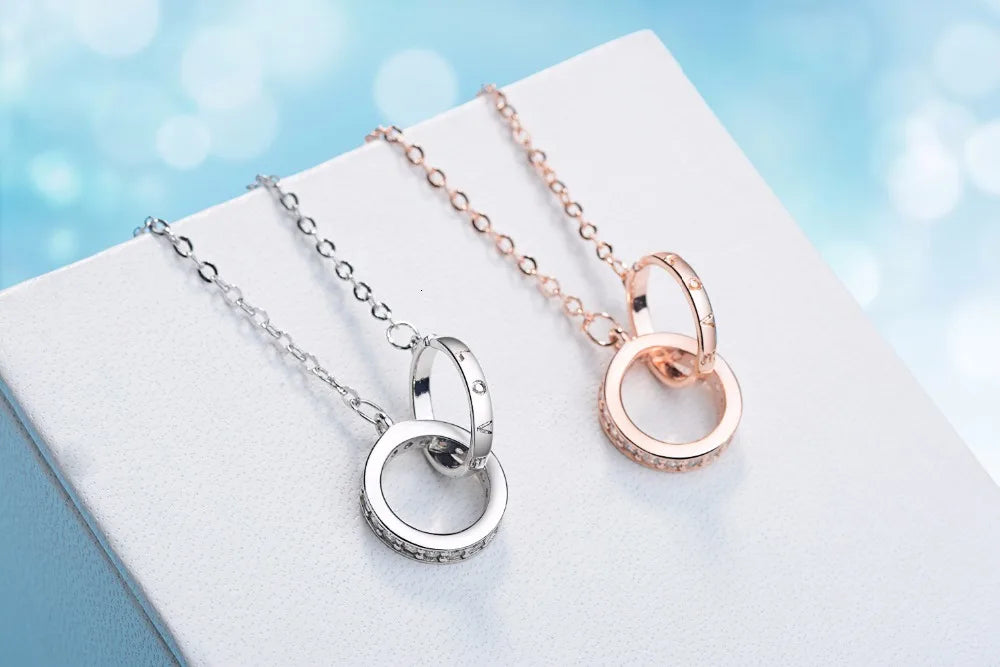 Free Shipping 925 Sterling Silver Circle Necklaces Pendants Women Necklaces&pendants Jewelry Collar Colar De Plata 925