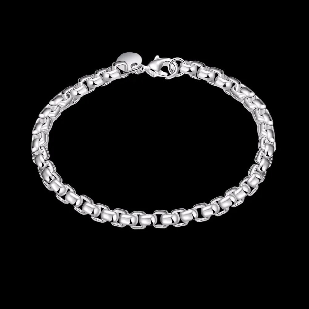 Lekani Original 925 Silver Bracelets Simple Link Chain Bracelets Bangle For Men Women Jewelry Gift Good Quality