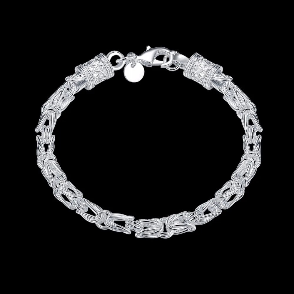 Lekani Men's Fine Jewelry 5mm Dragon Chains 20cm Bracelet 925 stamp silver color Charm Dragon Bracelets Pulseras Male Gift