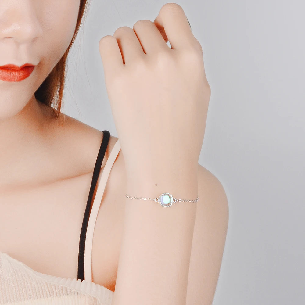 Aurora Ladies' Bracelets S925 Silver Gradient Crystal Magical Bracelet Female Simple Elegant Dainty Friendship Jewelry