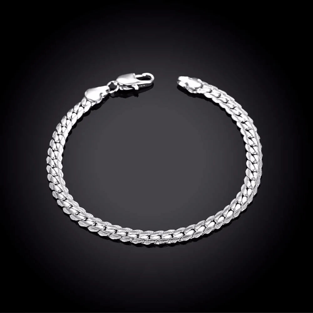 Lekani 925 Sterling Silve Bracelet Silver Tone Bracelet Customized Mens Wholesale Jewelry Have S925 Stamp Sh199