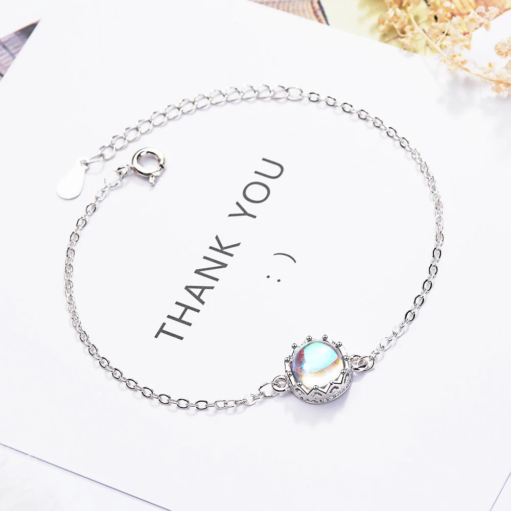 Aurora Ladies' Bracelets S925 Silver Gradient Crystal Magical Bracelet Female Simple Elegant Dainty Friendship Jewelry