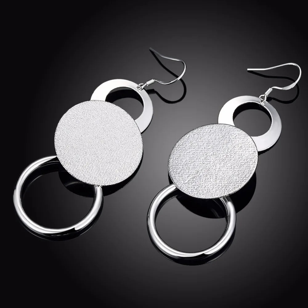 Wholesale Free Shipping Charm Christmas Gifts Fine Jewelry Pretty 925 stamp silver color Drop Earrings Pendientes For Women