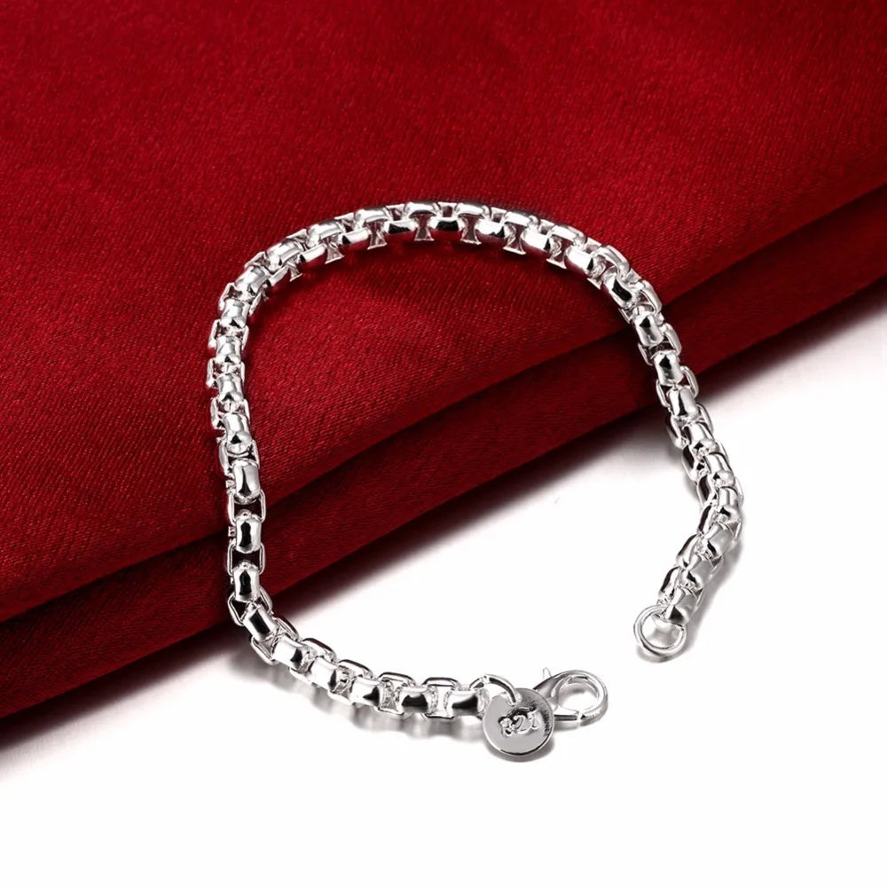 Lekani Original 925 Silver Bracelets Simple Link Chain Bracelets Bangle For Men Women Jewelry Gift Good Quality