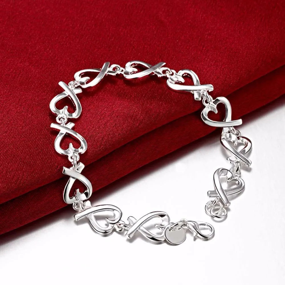 Lekani Hot Sale Lovers Girl Bracelets High Quality Silver 925 Bracelet & Bangle Jewelry Women Heart Lock Bracelets Big Discount