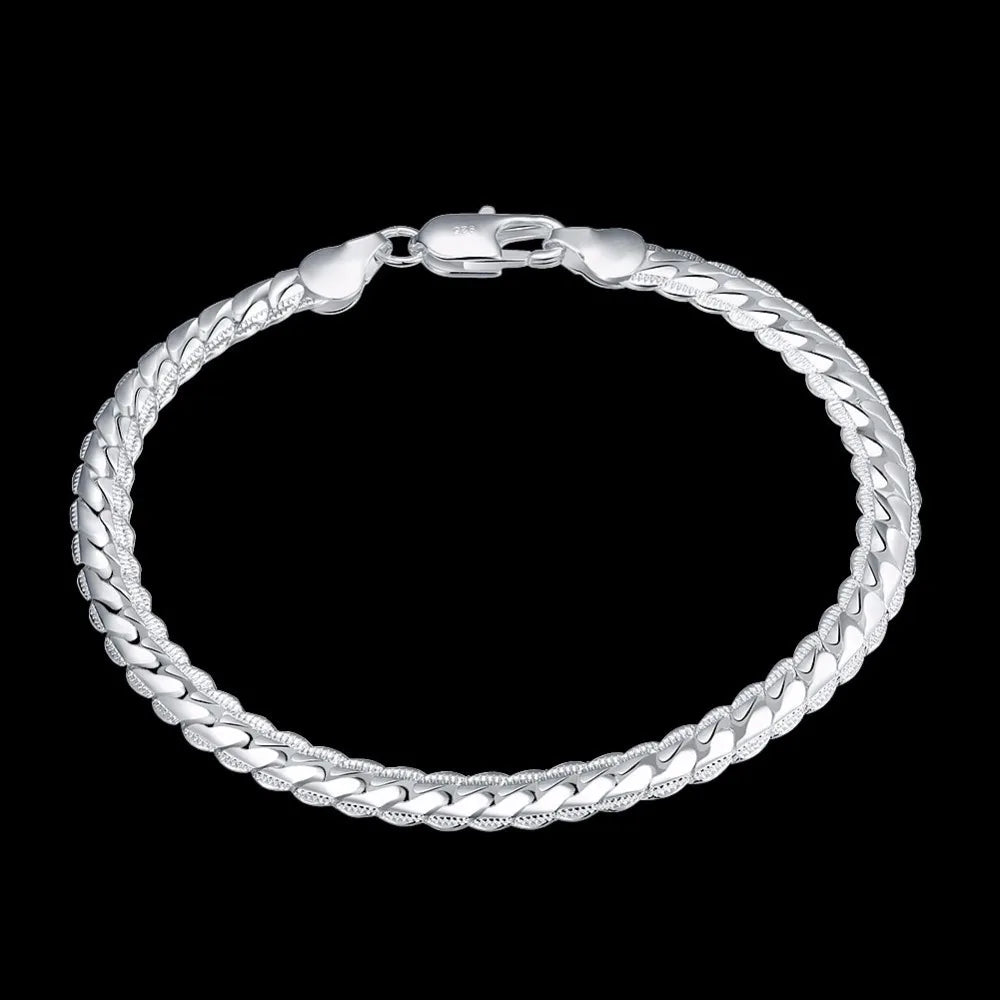 Lekani 925 Sterling Silve Bracelet Silver Tone Bracelet Customized Mens Wholesale Jewelry Have S925 Stamp Sh199