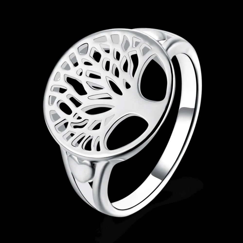 Lekani Tree Of Life Classic Accessories 925 stamp silver color Rings Anel Bague Anillos For Women New Mothers Day Gifts