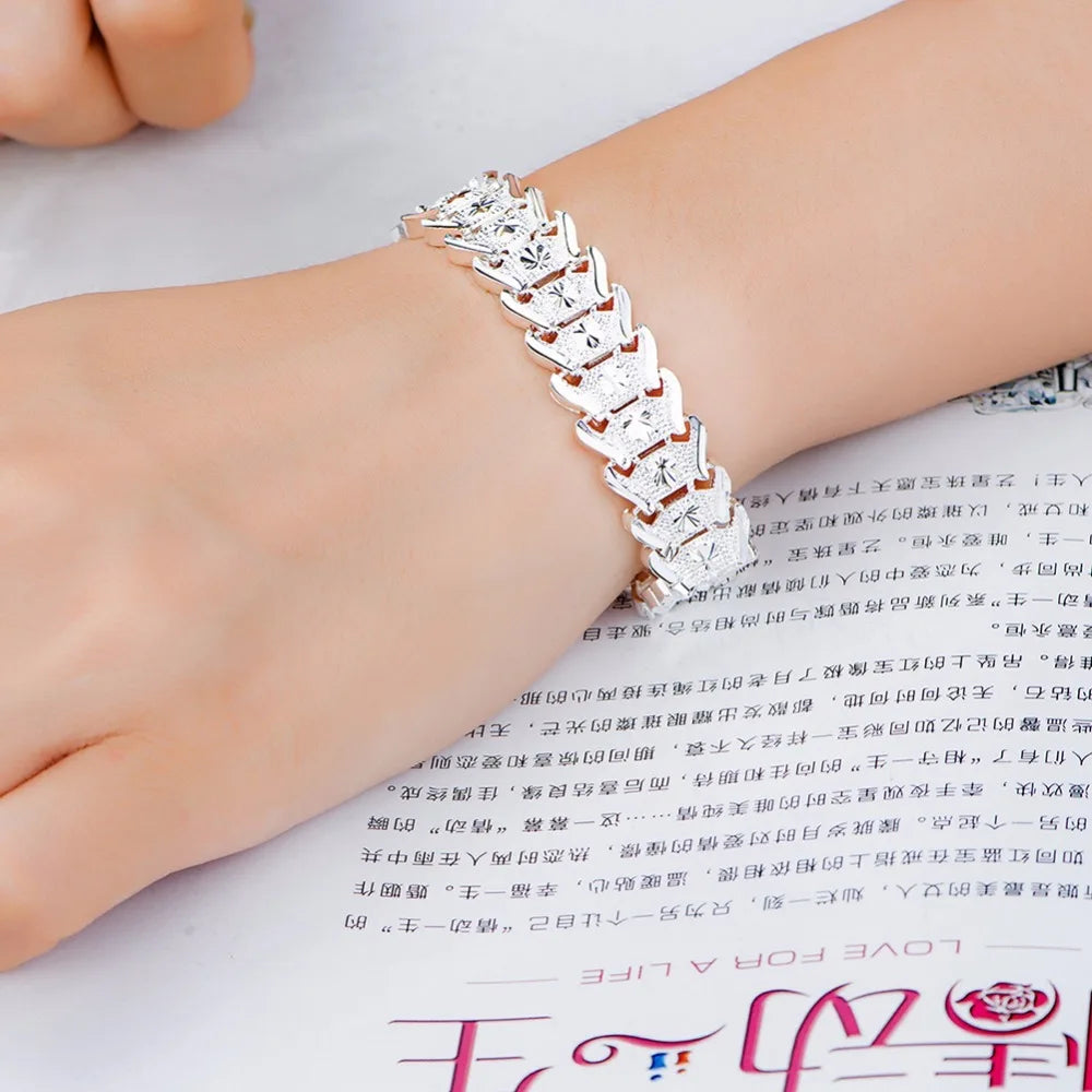 Male Bracelet Women Jewelry 12mm Pulseira Masculine Trendy 925 Silver Chunky Chain Link Bracelet Wholesale Bileklik For Man