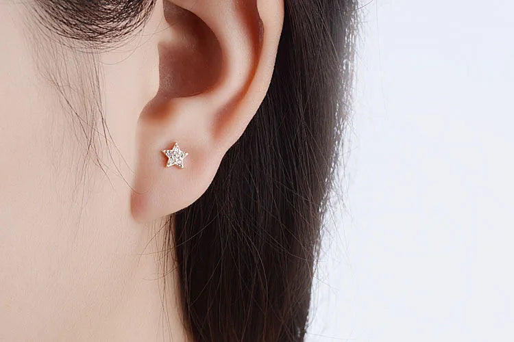 925 silver needle Constellation Stud Earrings Sparkly Zirconia Real Silver Star Earring Big Dipper Ear Climber Sweep