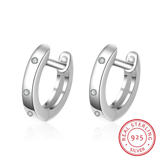 Real 925 Sterling Silver Circle Hoop Earrings Fashion Jewelries For Women Female High Quality