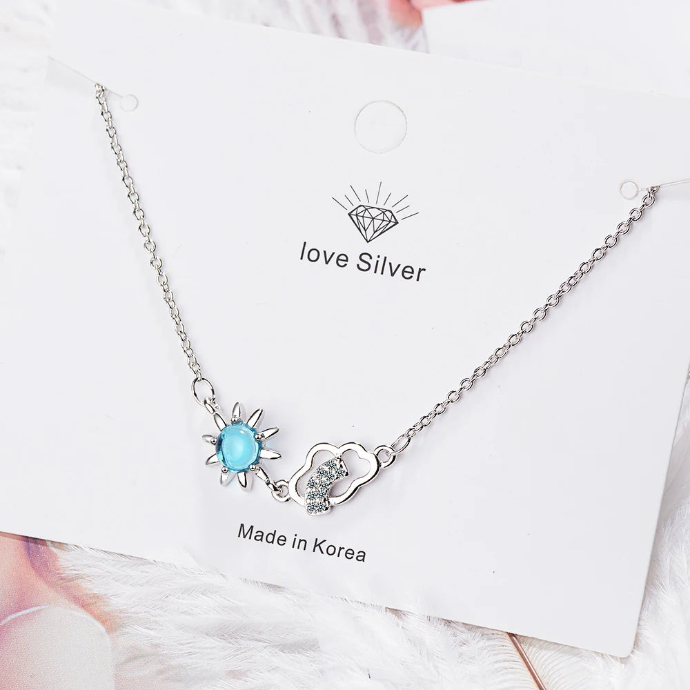 Authentic 100% 925 Silver Bracelets Women Sun Cloud Charms Bracelet Genuine Silver Chain Girl Fine Jewelry