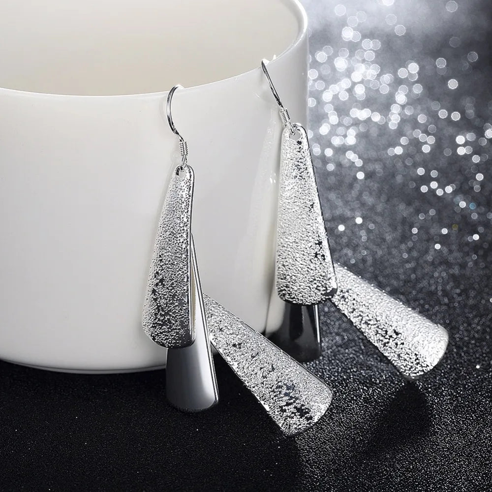 Wholesale Charm 925 stamp silver color Drop Earrings Oorbellen High Quality Fashion Classic Jewelry Nickle Free Antiallergic