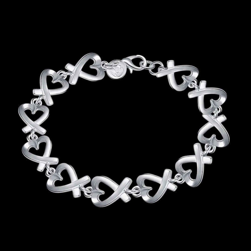 Lekani Hot Sale Lovers Girl Bracelets High Quality Silver 925 Bracelet & Bangle Jewelry Women Heart Lock Bracelets Big Discount