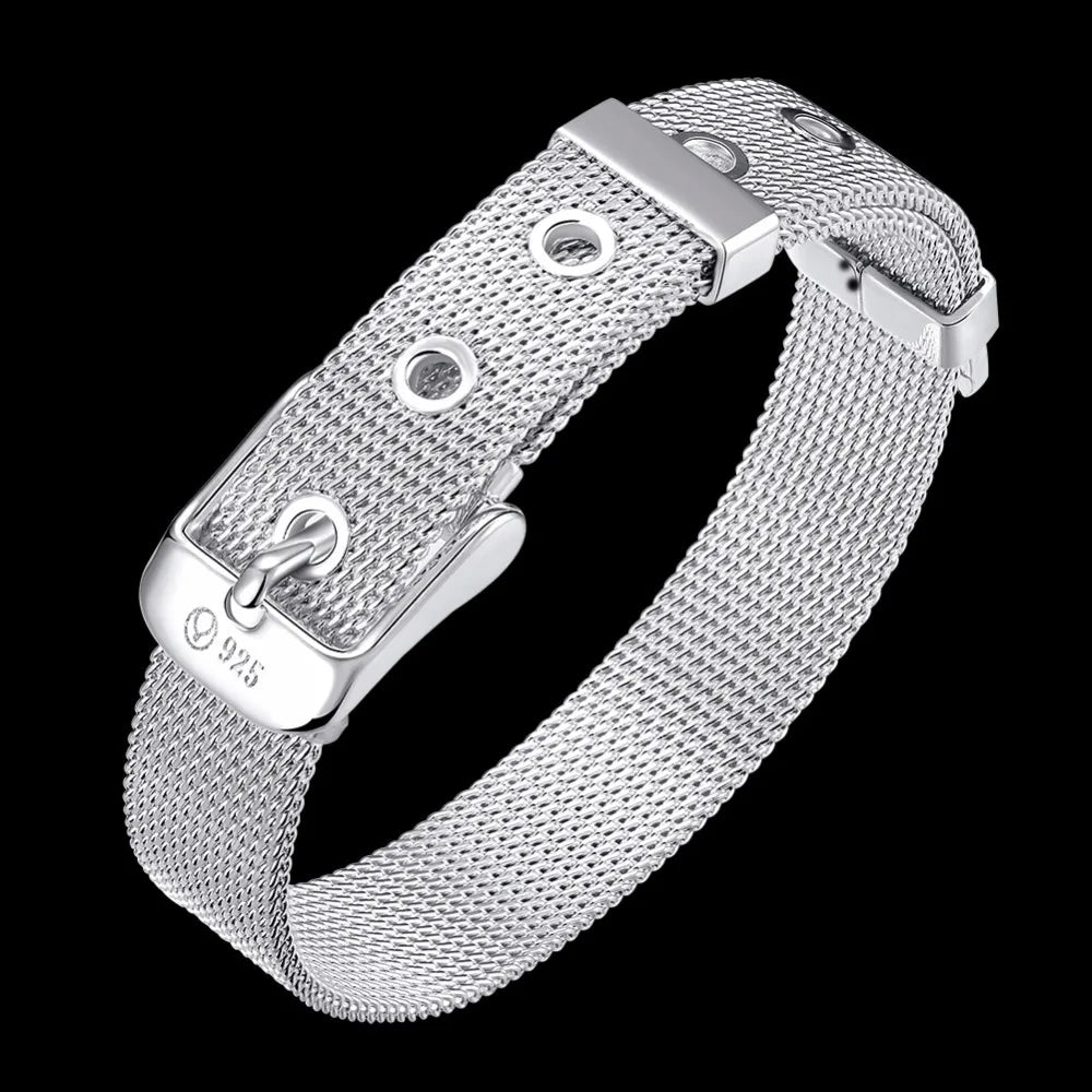 Lekani 14mm Watch Band Men Bracelet  Hot Fashion Bracelet 925 stamp silver color Fine Jewelry Women Wedding Bracelet Pulseira