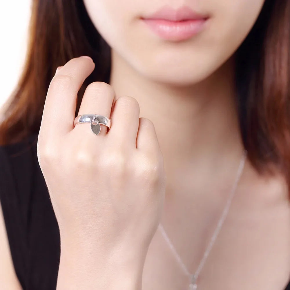 Lekani  Romantic Love Gift Heart Shape Charm Pendant Design Beautiful Women High Quality 925 Silver Jewelry Hot Wedding Ring