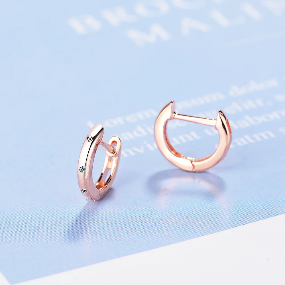 Real 925 Sterling Silver Circle Hoop Earrings Fashion Jewelries For Women Female High Quality