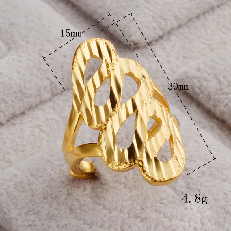 Classic Can Free Size Phoenix's Gold Color Rings For Women Ramadan Arab Ethiopian Jewelry Birthday Party Gifts Ring