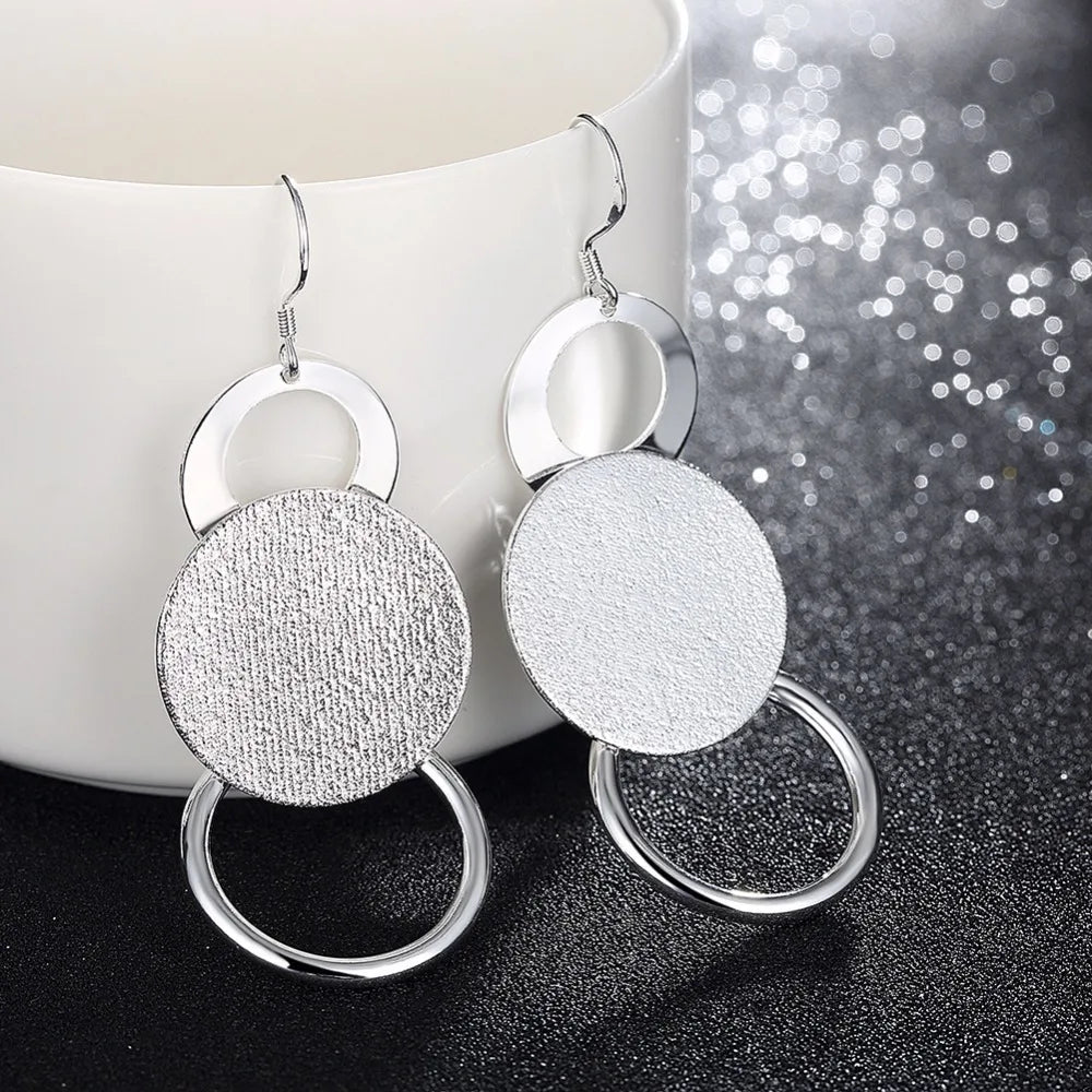 Wholesale Free Shipping Charm Christmas Gifts Fine Jewelry Pretty 925 stamp silver color Drop Earrings Pendientes For Women
