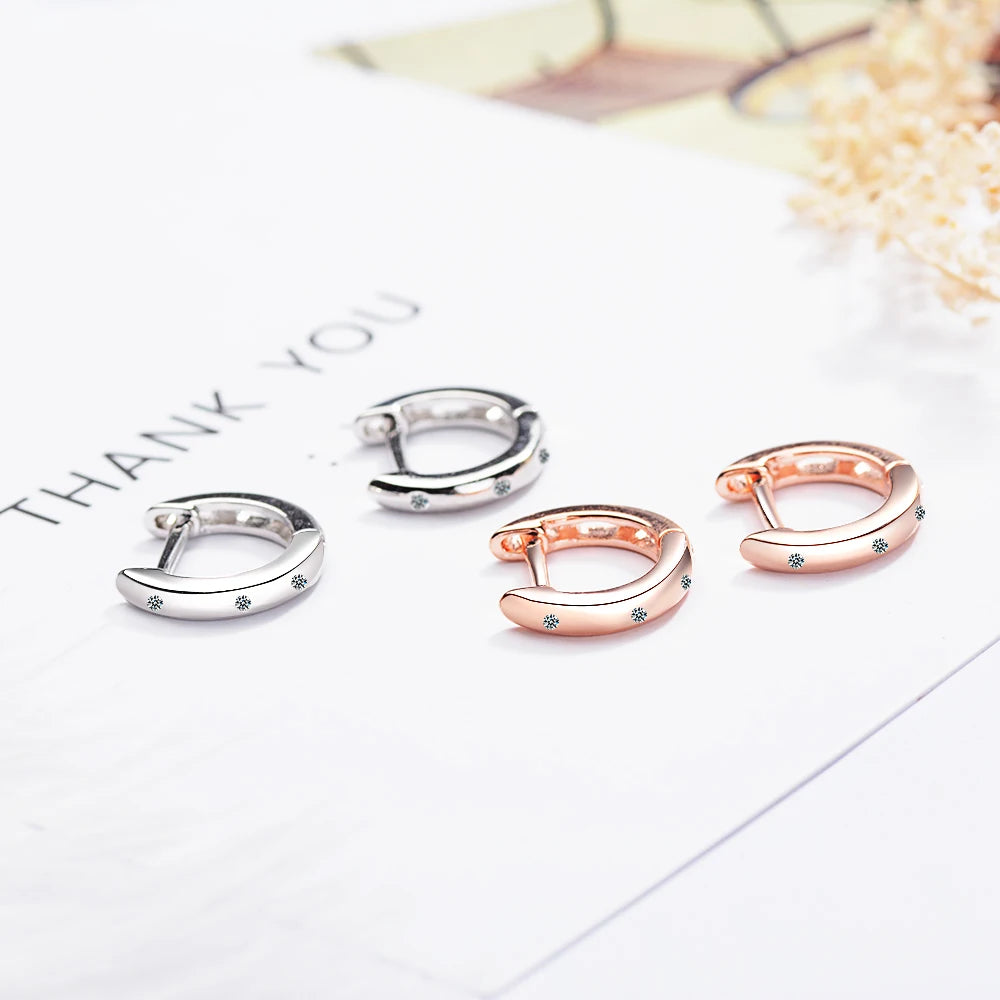 Real 925 Sterling Silver Circle Hoop Earrings Fashion Jewelries For Women Female High Quality