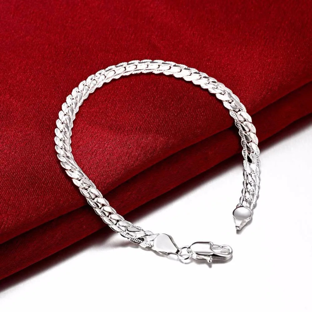 Lekani 925 Sterling Silve Bracelet Silver Tone Bracelet Customized Mens Wholesale Jewelry Have S925 Stamp Sh199