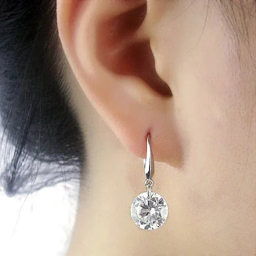 2019 Fashion Jewelry 925 Silver Earrings Female Crystal  New Woman Name Earrings Twins Micro Set