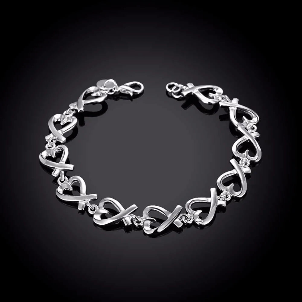 Lekani Hot Sale Lovers Girl Bracelets High Quality Silver 925 Bracelet & Bangle Jewelry Women Heart Lock Bracelets Big Discount