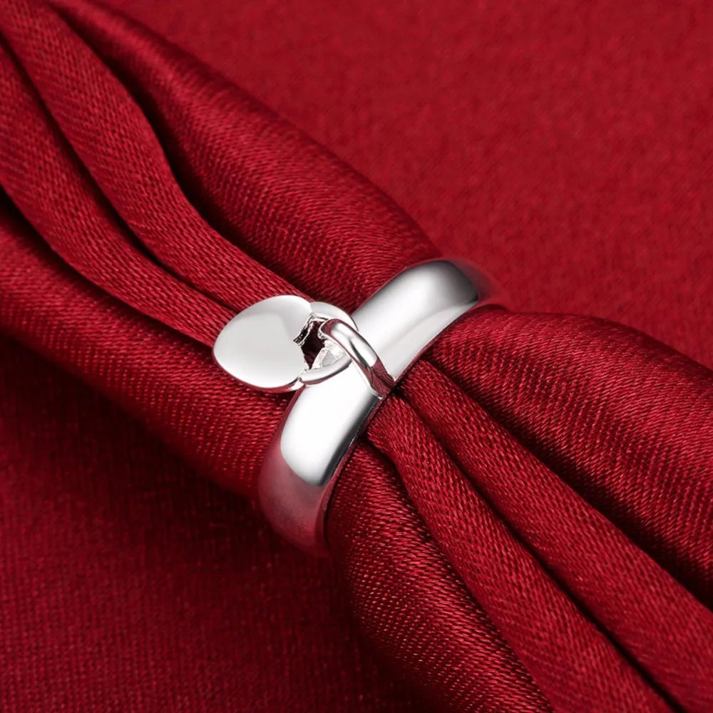 Lekani  Romantic Love Gift Heart Shape Charm Pendant Design Beautiful Women High Quality 925 Silver Jewelry Hot Wedding Ring