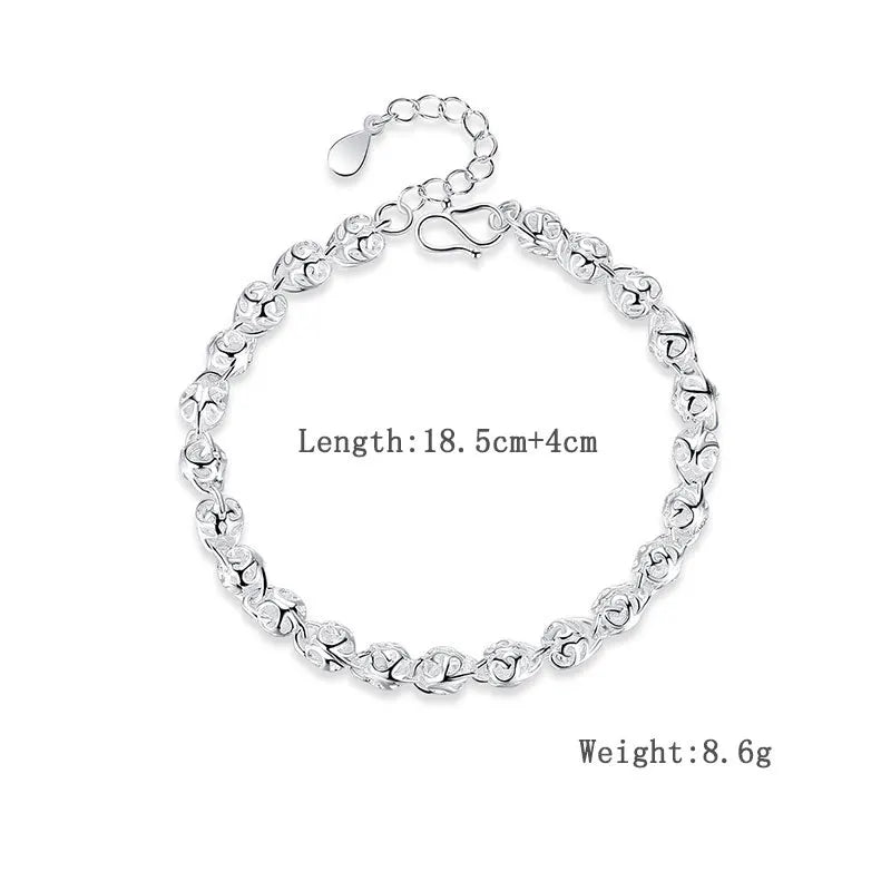 Hot Sale Hollow Ball Bracelet For Women Girl 925 Sterling Silver Bracelet Christmas Gift S-B201