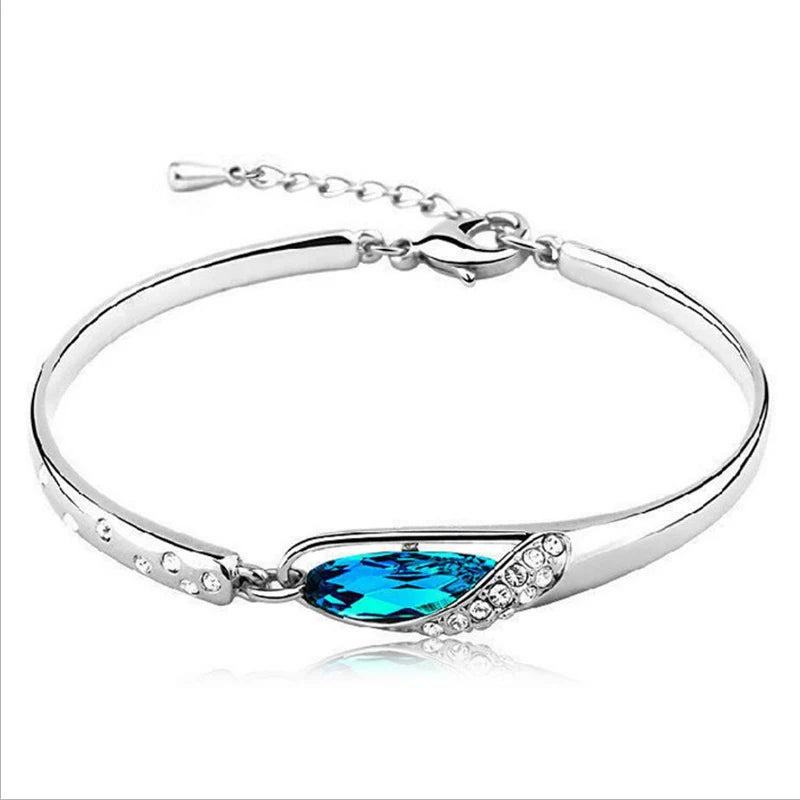 Hot Fashion 925 Sterling Silver Crystal Shoe Bracelet Bangles For Women Silver 925 jewelry pulseira feminina S-B150