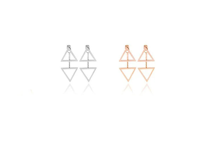 925 Sterling Silver Earrings For Women Personality Triangle Stud Earrings oorbellen Boucle d'oreille Fine Jewelry S-E508