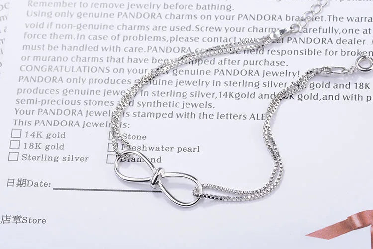 925 Sterling Silver Bracelets for Women Infinity Bracelet with Cubic Zirconia 8 Shape Chain Bracelet Jewelry Gift