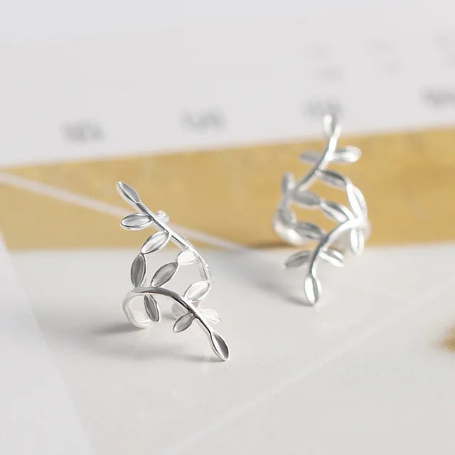 100% 925 stamp silver color Hollow Branch Ear Cuff Clip On Earrings For Women Girl Without Piercing Earings Jewelry Ds748