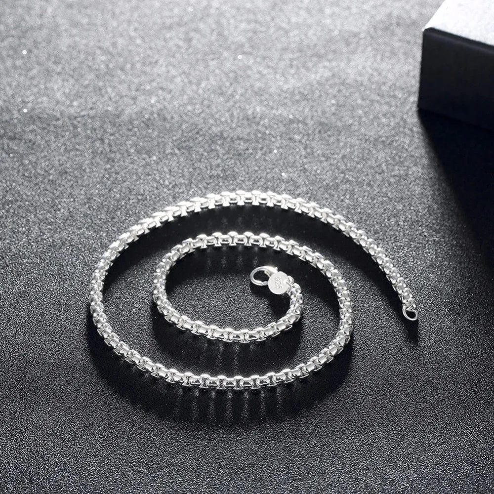 Lekani Men's Fine Jewelry Necklace 6mm 20 '' 50cm 925 stamp silver color Necklace Cool Chain Colar De Prata Free Shipping