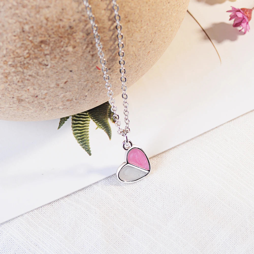 925 Sterling Silver Necklace Ice Cream Heart Chain Necklace For Women Girl collares choker Good Friend Gift S-N225