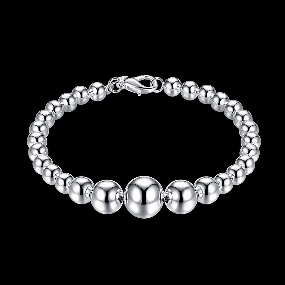 100% 925 stamp silver color Fashion Women's Jewelry full Heart Bracelet 20cm For Gift Girl Lady Free Shipping Hot Sale Gift