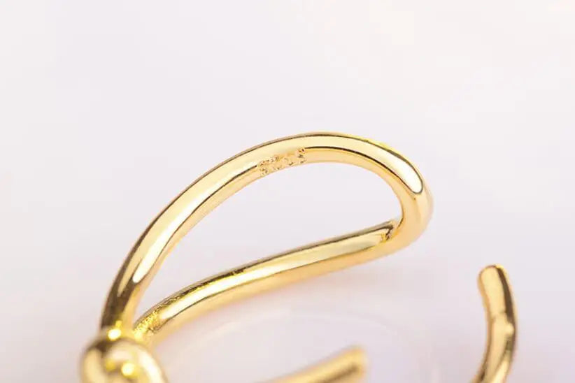 Genuine 925 Sterling Silver Knot Rings for Women Girls Female Finger Jewelry Birthday Gift for Best Friend